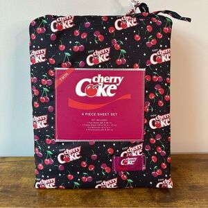 New Cherry Coke Coca-Cola Twin Black Pink Red Bedding Sheets Set Cute Drink